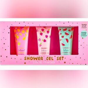 Shower Gel Set 3 Pc Infused With Lemon Strawberry Watermelon 2.5 Oz Each